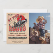Second Rodeo Western Cowboy 2. Foto Geburtstag Einladung (Vorderseite)