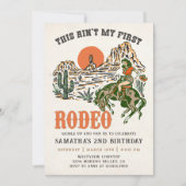 Second Rodeo Western Cowboy 2. Geburtstag Einladung (Vorderseite)