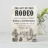 Second Rodeo Western Cowboy 2. Geburtstag Einladung (Stehend Vorderseite)