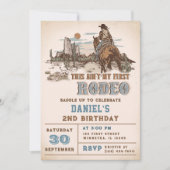 Second Rodeo Western Cowboy 2. Geburtstag Einladung (Vorderseite)