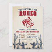 Second Rodeo Western Cowboy 2. Geburtstag Einladung (Vorderseite)