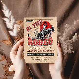 Second Rodeo Western Cowboy 2. Geburtstag Einladung