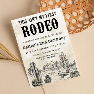 Second Rodeo Western Cowboy 2. Geburtstag Einladung
