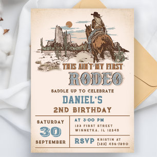 Second Rodeo Western Cowboy 2. Geburtstag Einladung