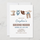 Second Rodeo Western Cowboy 2. Geburtstag Einladung (Vorderseite)