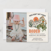 Second Rodeo Western Cowboy 2. Geburtstag Foto Einladung (Vorderseite)