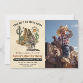 Second Rodeo Western Cowboy 2. Geburtstag Foto Einladung (Vorderseite)