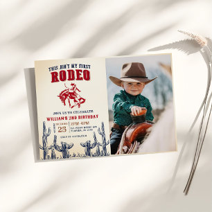 Second Rodeo Western Cowboy 2. Geburtstag Foto Einladung