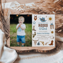 Second Rodeo Western Cowboy 2. Geburtstag Foto Einladung