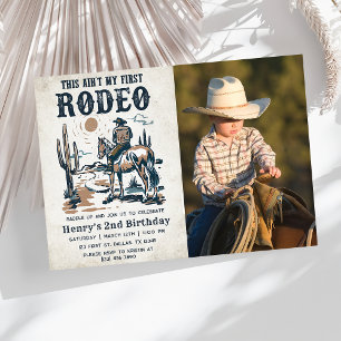 Second Rodeo Western Cowboy 2. Geburtstag Foto Einladung