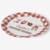 Second Rodeo Western Cowboy 2. Geburtstag Pappteller (Schrägansicht)