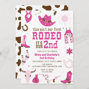 Second Rodeo Western Cowgirl 2. Geburtstag Invitat Einladung