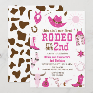 Second Rodeo Western Cowgirl 2. Geburtstagseinladu Einladung