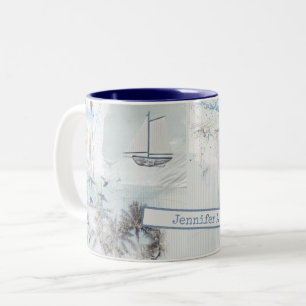 Second Seascape Collage Zweifarbige Tasse