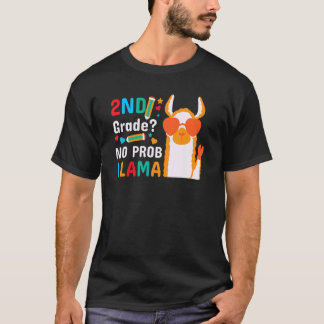 Second Team 2nd Grade Teacher Rainbow No Prob Llam T-Shirt