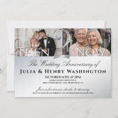 Second Wedding Anniversary Silver Then Now  Einladung (Vorderseite)