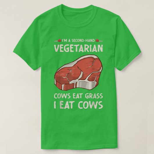 Secondhand Vegetarian Funny BBQ Grilling T-Shirt (Design vorne)