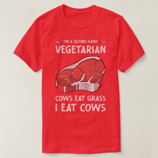 Secondhand Vegetarian Funny BBQ Grilling T-Shirt (Design vorne)