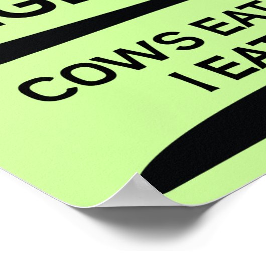 Secondhand Vegetarian Funny Poster Sign (Ecke)