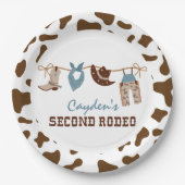 SecondRodeo Western Cowboy 2. Geburtstag Papier Te Pappteller (Vorderseite)