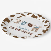 SecondRodeo Western Cowboy 2. Geburtstagspapier Pappteller (Schrägansicht)