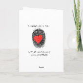 Secret Admirer Heart Fingerprint Liebe Karte (Rückseite)