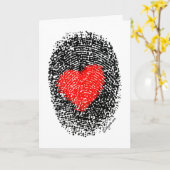 Secret Admirer Heart Fingerprint Liebe Karte (Gelbe Blume)
