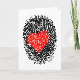 Secret Admirer Heart Fingerprint Liebe Karte