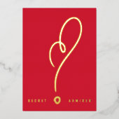 Secret Admirer RED WHITE FUN FAPPY GOLD Folieneinladung (Vorderseite)