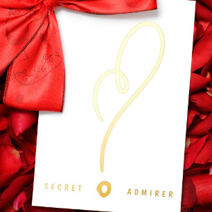 Secret Admirer RED WHITE FUN HAPPY GOLD Foil Invit Folieneinladung