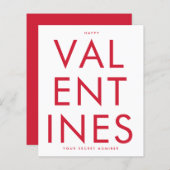 Secret Admirer RED WHITE FUN HERZ Brauch GLÜCKLICH (Vorne/Hinten)