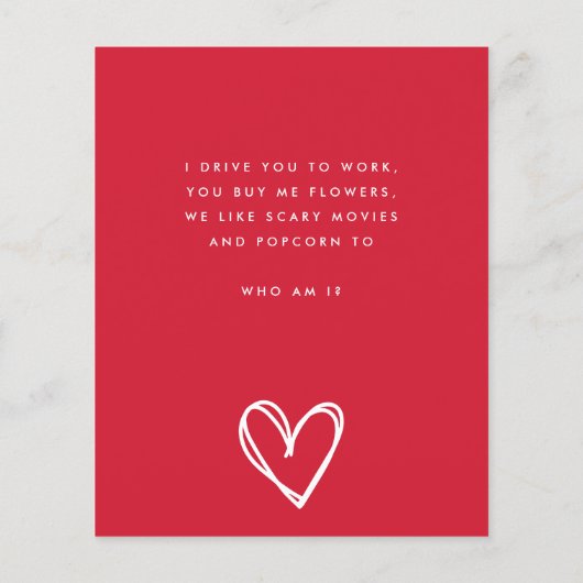 Secret Admirer RED WHITE FUN HERZ Brauch GLÜCKLICH (Rückseite)