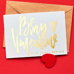 SECRET ADMIRER WHITE MODERN VALENTINES DAY GOLD FOLIEN FEIERTAGSKARTE
