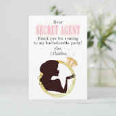 Secret Agent License Party Bachelorette Interstate Dankeskarte (Stehend Vorderseite)