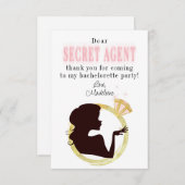 Secret Agent License Party Bachelorette Interstate Dankeskarte (Vorne/Hinten)
