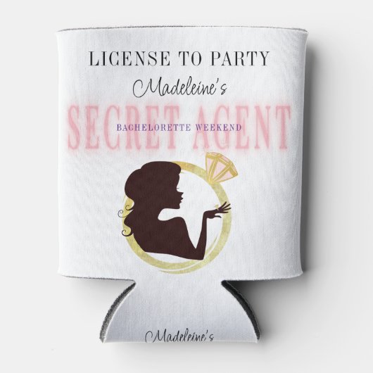 Secret Agent License Party Bachelorette Interstate Dosenkühler (Vorderseite)