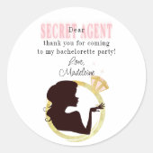 Secret Agent License Party Bachelorette Interstate Runder Aufkleber (Vorderseite)