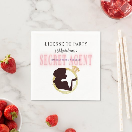 Secret Agent License Party Bachelorette Interstate Serviette (Beispiel)