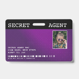 Secret Agent Spy Abzeichen - LILA Ausweis