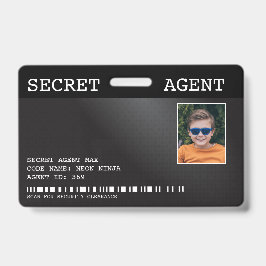 Secret Agent Spy Abzeichen - SCHWARZ Ausweis