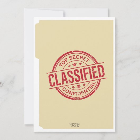 Secret Agent Spy Mission File Birthday Party Einladung (Rückseite)