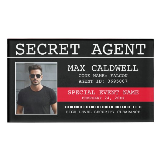 Secret Agent Spy Namenschild (Vorderseite)