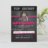 Secret Agent Spy Party Einladung (Stehend Vorderseite)