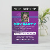 Secret Agent Spy Party Einladung (Stehend Vorderseite)