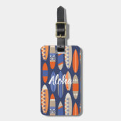 Secret Beach Hawaiian Surfboards - Orange Gepäckanhänger (Vorderseite vertikal)