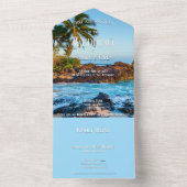 Secret Beach Maui, Tropical, Paradies, Hochzeit All In One Einladung (Innen Boden)