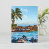 Secret Beach Maui, Tropical, Paradies, Hochzeit Save The Date (Stehend Vorderseite)