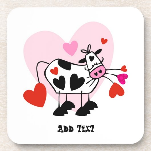 Secret Crush Geschenkidee Liebe kranke Kuh Persona Getränkeuntersetzer (Vorderseite)
