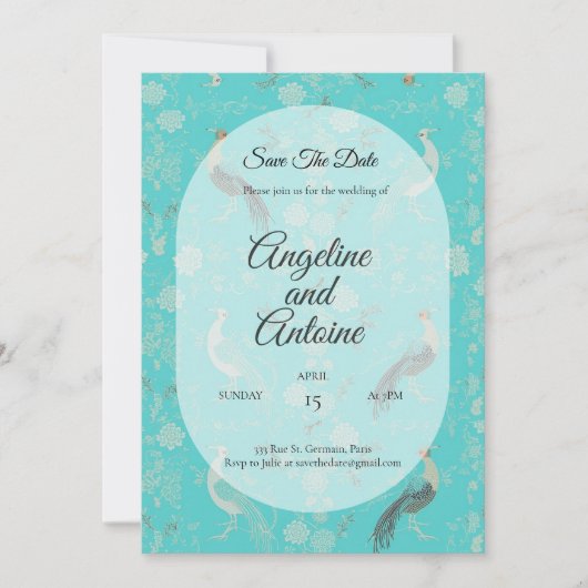 Secret d'Indochine luxury Chinoiserie pattern Einladung (Vorderseite)