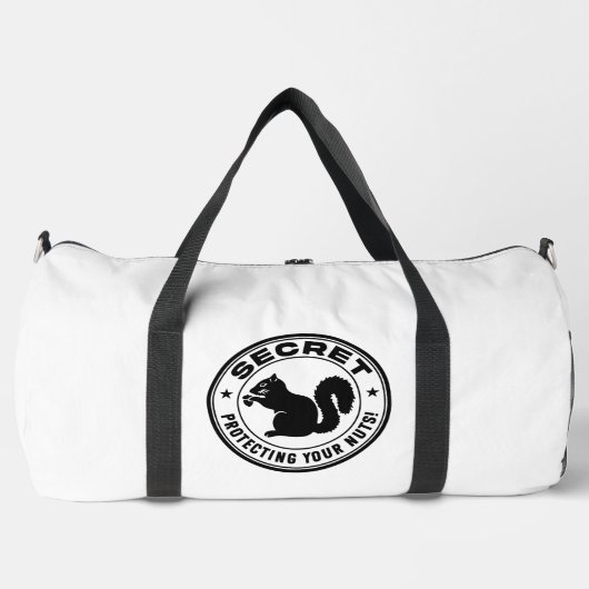 Secret Eichhörnchen Patch "Protected Your Nuts" Duffle Bag (Vorderseite)